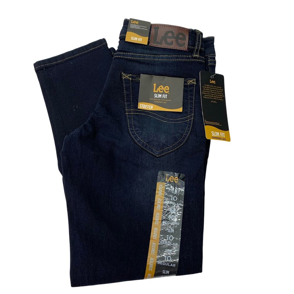 NWT VTG Lee Girls Tapered Leg Indigo Galaxy Girls Size 10 Slim Fit Jeans Dark